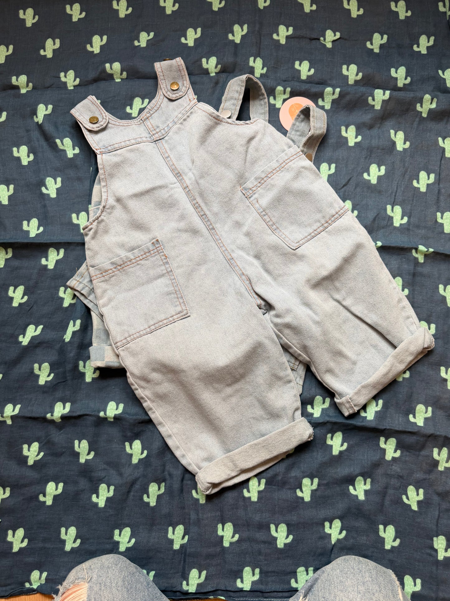 overall mostly fun denim jumpsuit