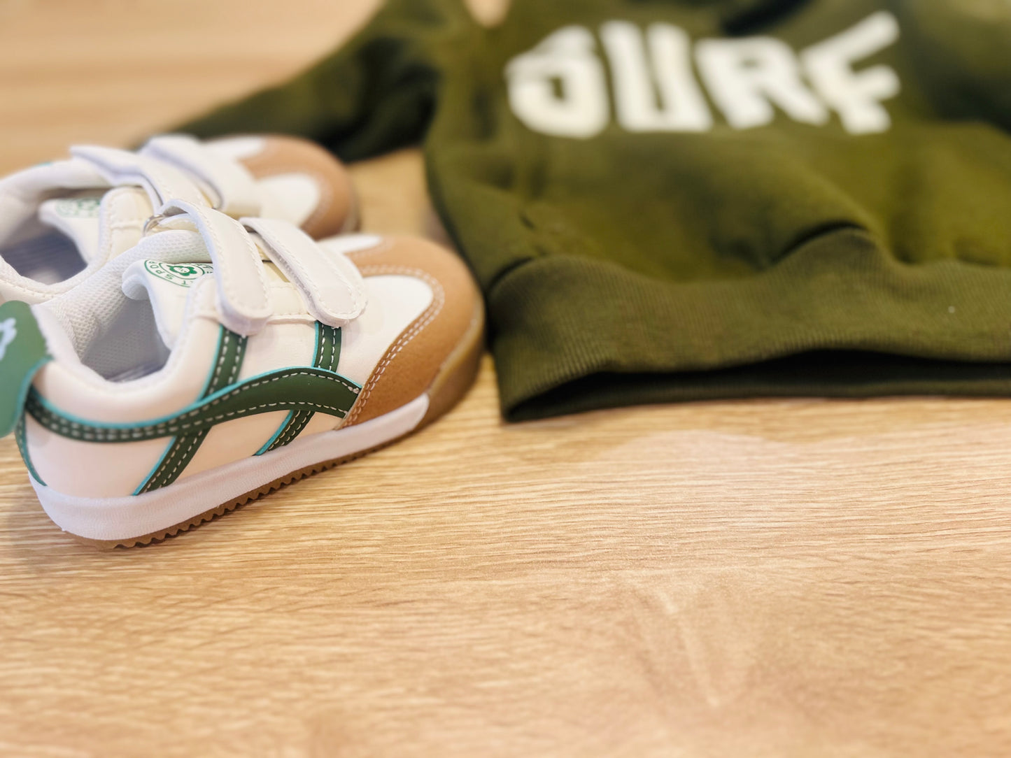 green sneakers