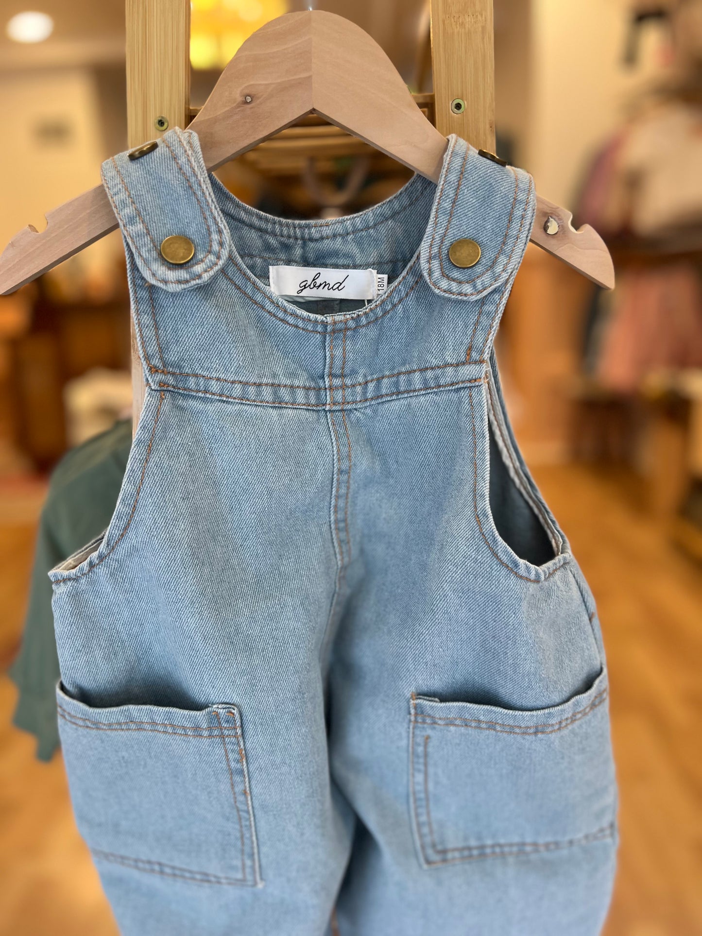 overall mostly fun denim jumpsuit