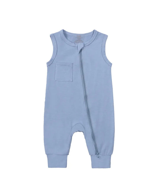 sleeveless blue sleeper