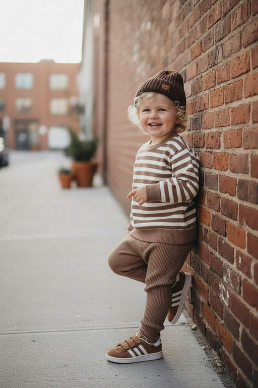 waffle brown sweatsuit