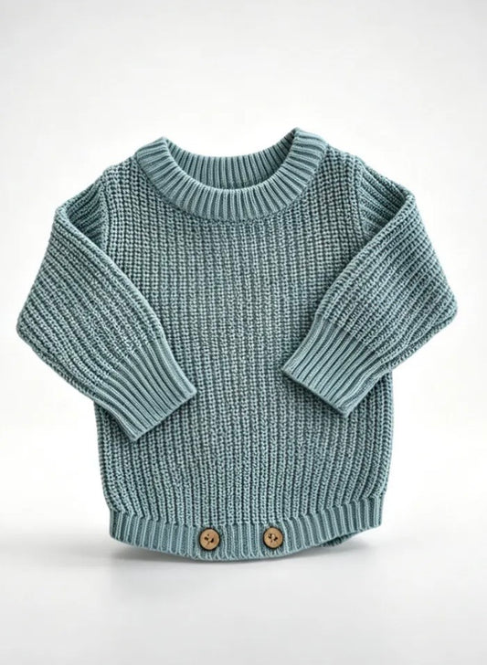 knitted blue sweater romper