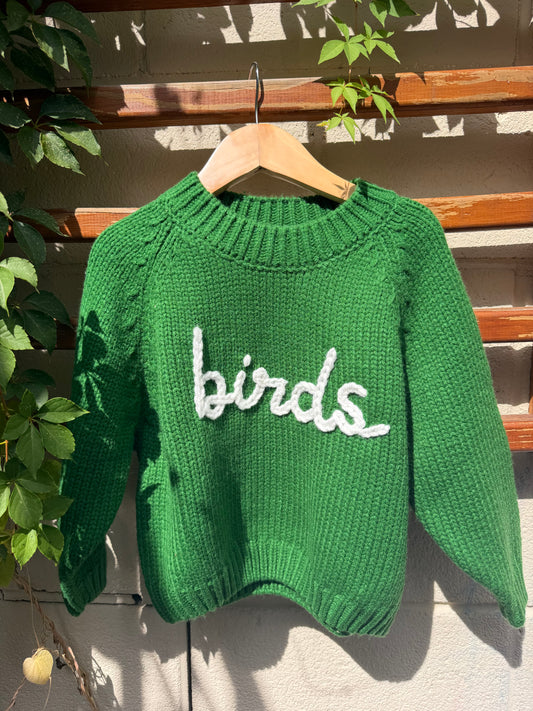 birds custom knit sweater