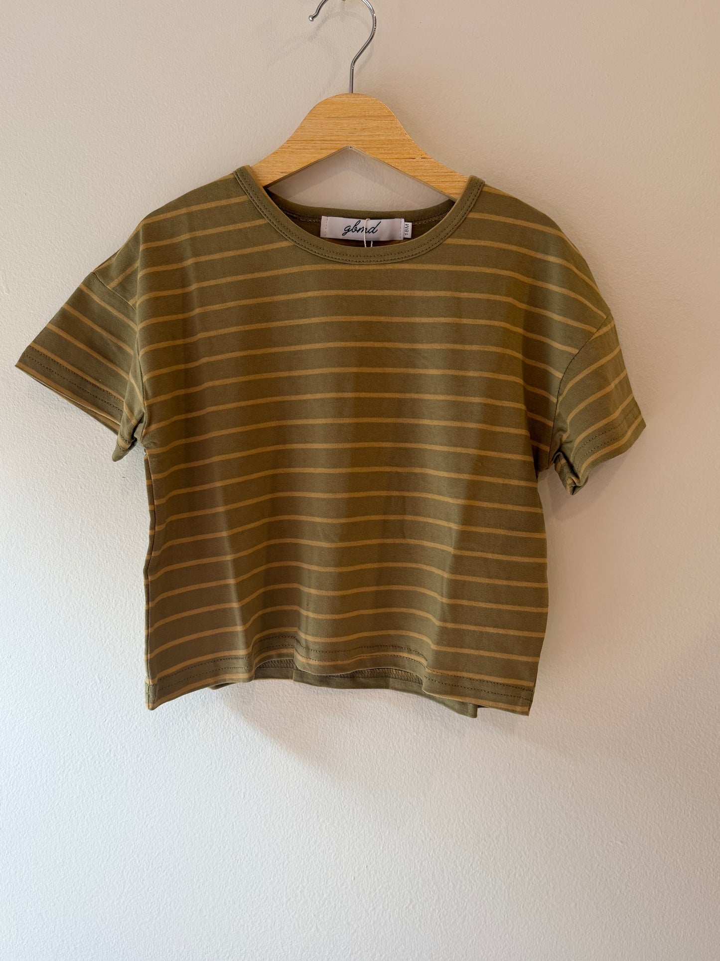 green & yellow striped tee
