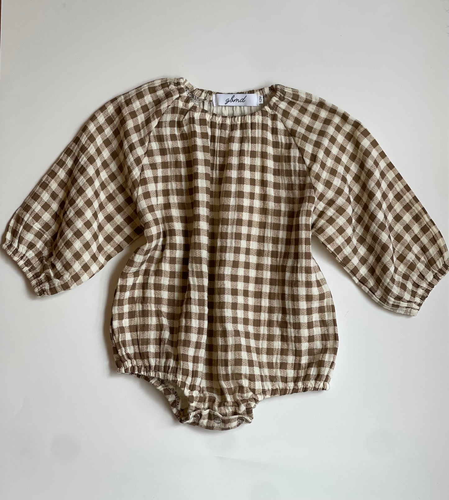 golden gingham romper